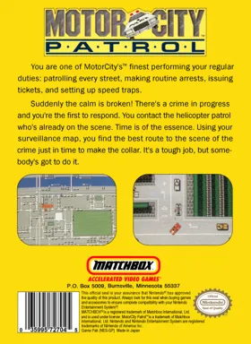 Motor City Patrol (USA) box cover back